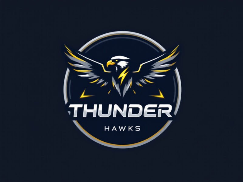 Sports Logo Design, Thunder Hawks.